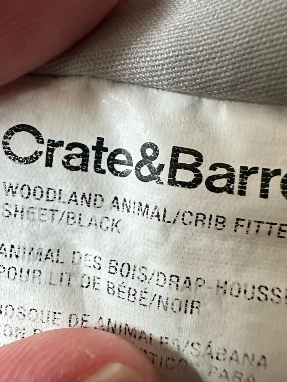 Crate & Barrel Blue Plaid Crib Sheet and Forest‎ Animal Crib Sheet